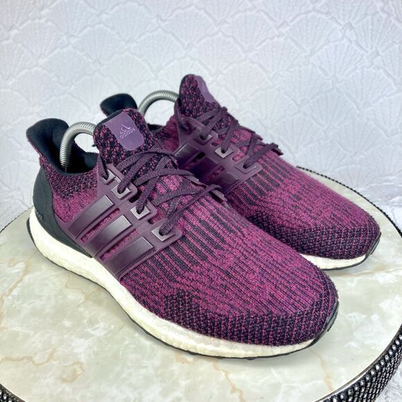 Adidas Sneakers Women 9 Burgundy Black Ultraboost 3.0 Running Athletic Gym Shoes - Picture 2 of 12